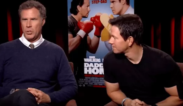 Skådespelarna Will Ferrell och Mark Wahlberg under en intervju