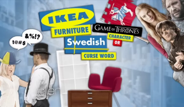 Bildcollage av IKEA-möbler och figurer från tv-serien Game of Thrones