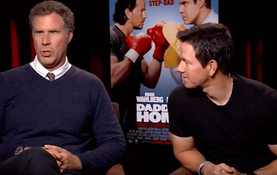 Skådespelarna Will Ferrell och Mark Wahlberg under en intervju
