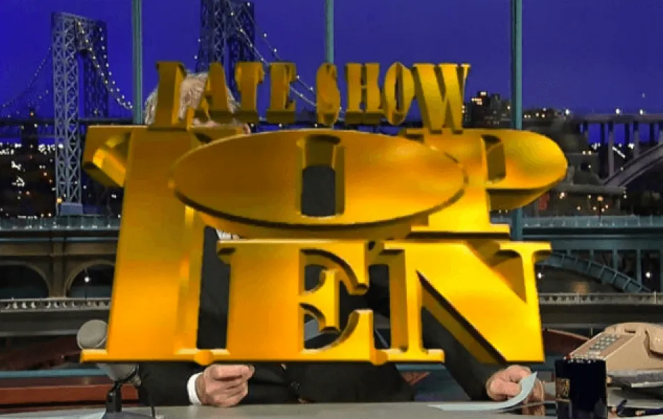 Skärmdump från pratshowen Later Show with David Letterman
