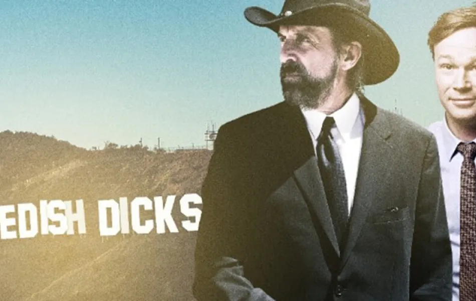 Bild från tv-serien Swedish Dicks med Peter Stormare och Johan Glans