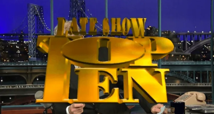 Skärmdump från pratshowen Later Show with David Letterman
