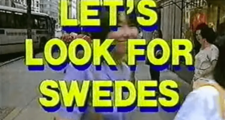 Skärmdump från Late Show med David Letterman med texten "Let's look for Swedes"