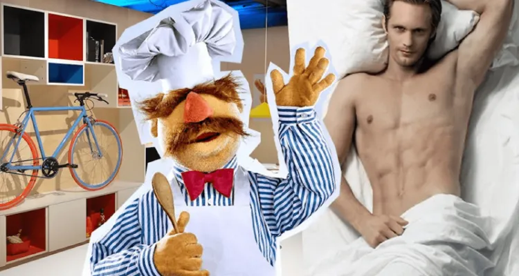 Ett bildcollage med bland annat svenske kocken från Mupparna