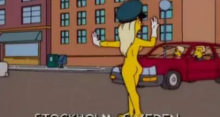 Bild från avsnittet "Treehouse of horror XIV" på tv-serien "Simpsons"